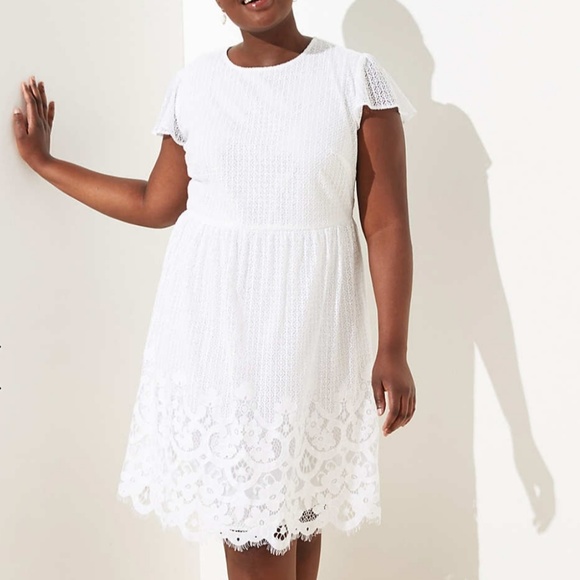 LOFT Dresses & Skirts - LOFT PLUS White Lace Dress